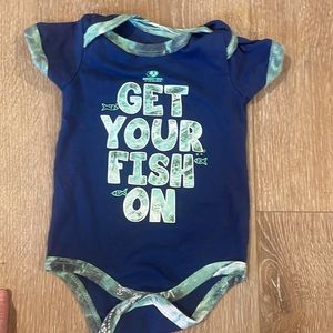 Two “fishing” onsies.. 6-9 months old